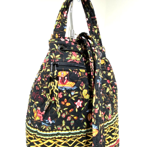 Vera Bradley Backpack Ming 2001 retired pattern toggle clasp tote quilted cotton - Picture 5 of 10